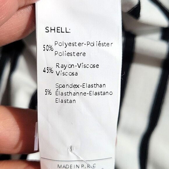 CUPSHE Black White Horizontal Striped Sleeveless Tank Top size L Shoulder Pads - Picture 10 of 14